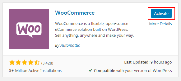 Install WooCommerce3