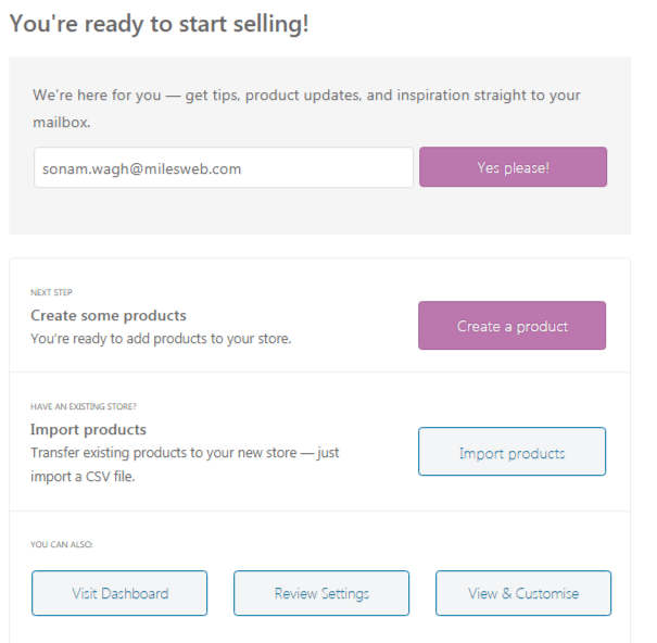 WooCommerce Ready to sell