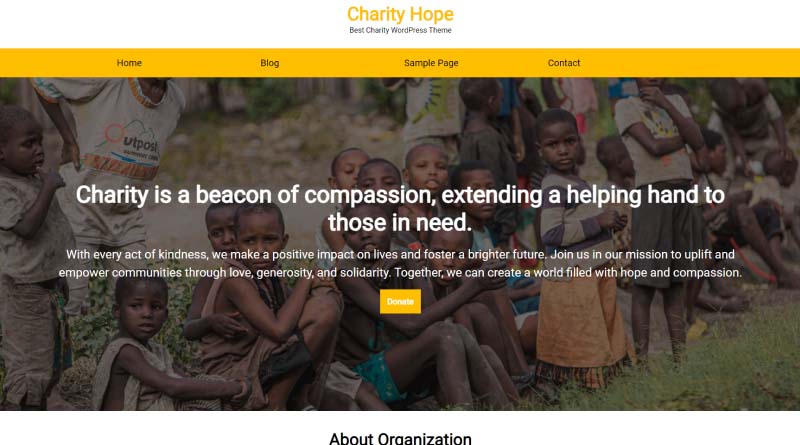 ca charity hope wordpress theme