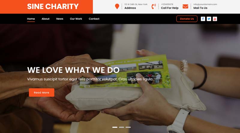 sine charity wordpress theme