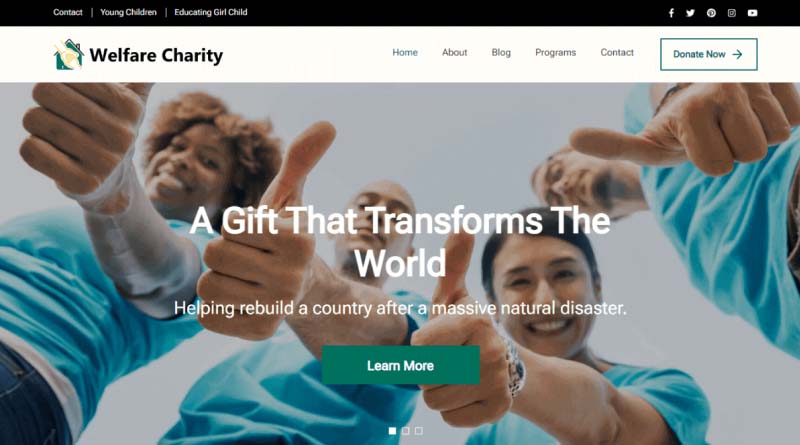 welfare charity wordpress theme