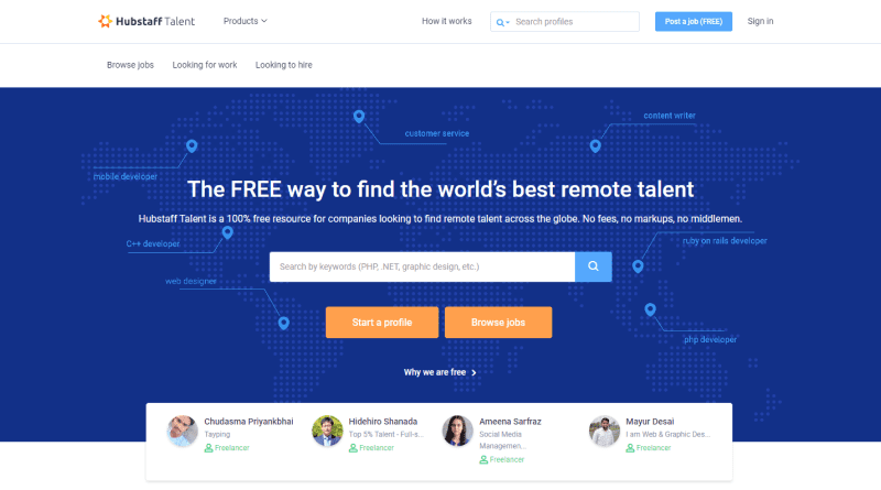 Hubstaff Talent Freelance Website