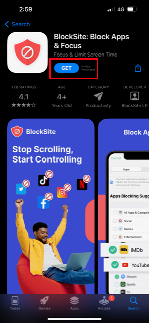 Install the “BlockSite” app 