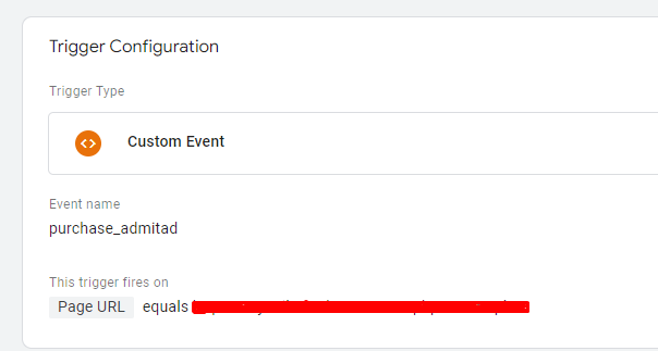 trigger configuration with custom events