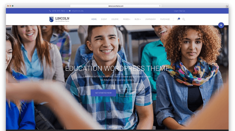 lincoln education wordpress themes