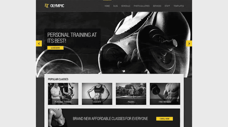 olympic wordpress fitness themes