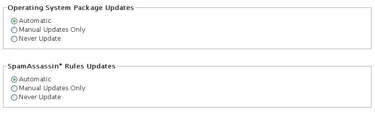 OS and SpamAssasin updates