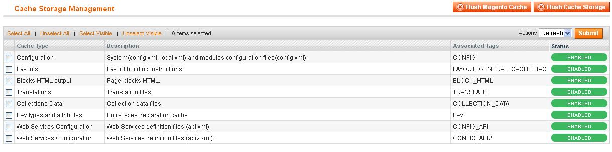 Cache Storage Management