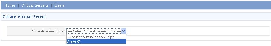 Select Virtualization Type