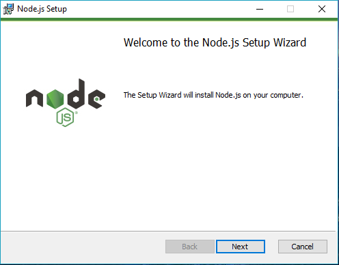 nodejs setup wizard