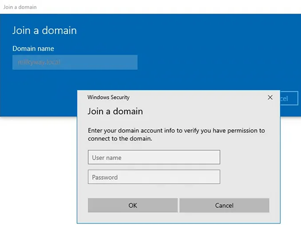 complete a domain account 