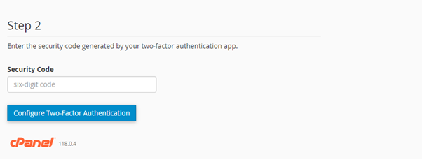 configure two factor authentication