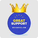 Great Support Award by Hostadvice | MilesWeb India